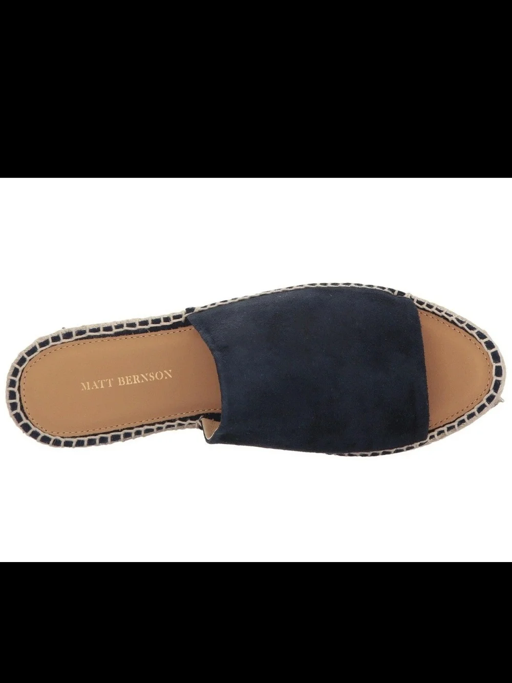 Matt Bernson Women's Palma Slides in Ink Suede, Blue Leather Sandal $150, 7, NIB